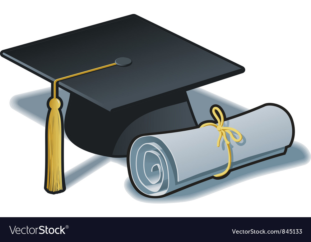 Download Graduation Hat and Diploma Royalty Free Vector Image