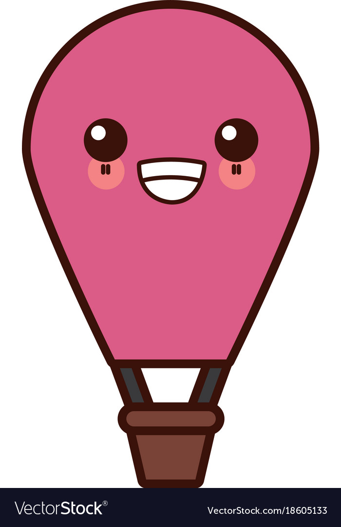 Hot air balloon cute kawaii cartoon