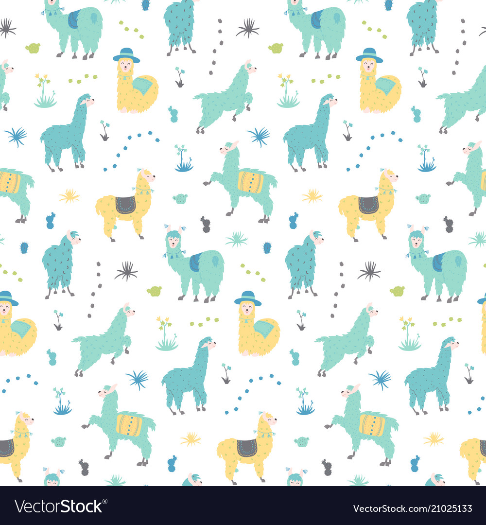 Llama Seamless Pattern