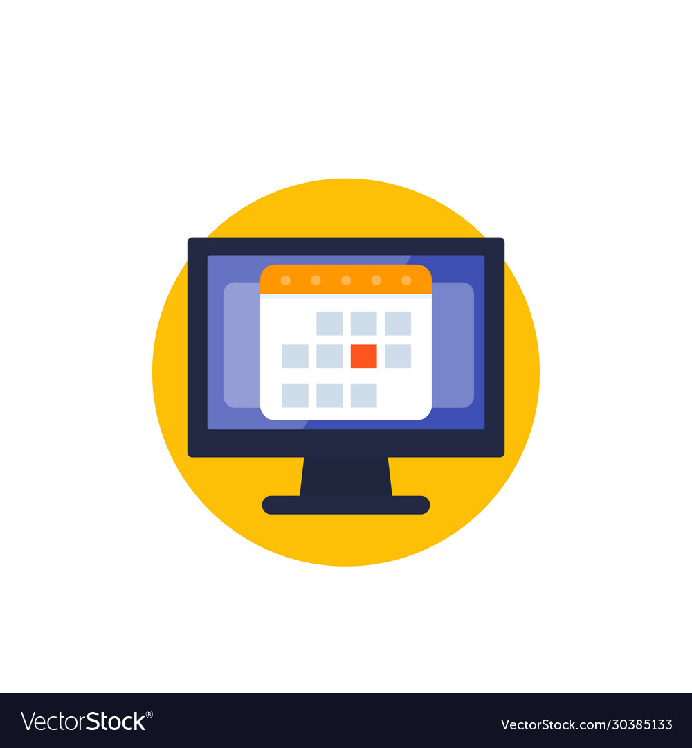 Schedule in computer flat icon