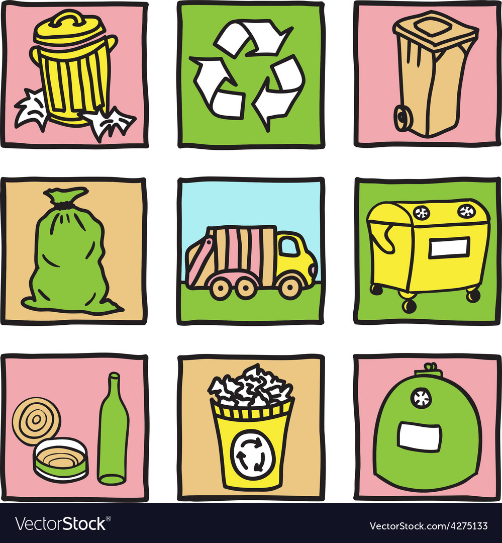 Set of recycling icons