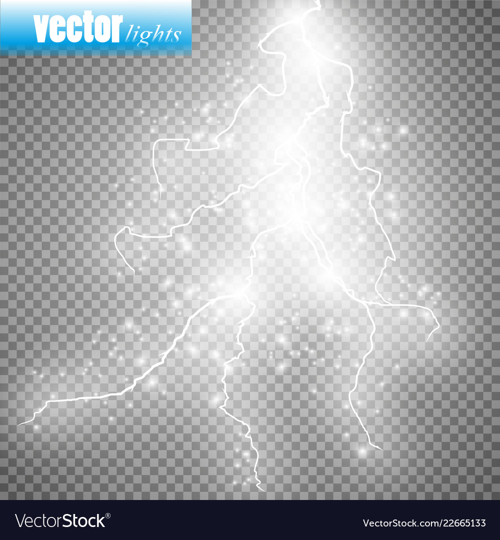 Storm with lightning isolated on transparent vector image Storm with lightning isolated on transparent