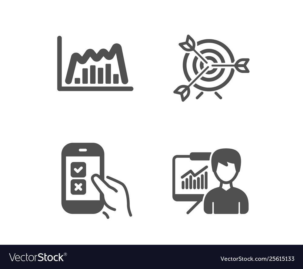 Target mobile survey and infographic graph icons