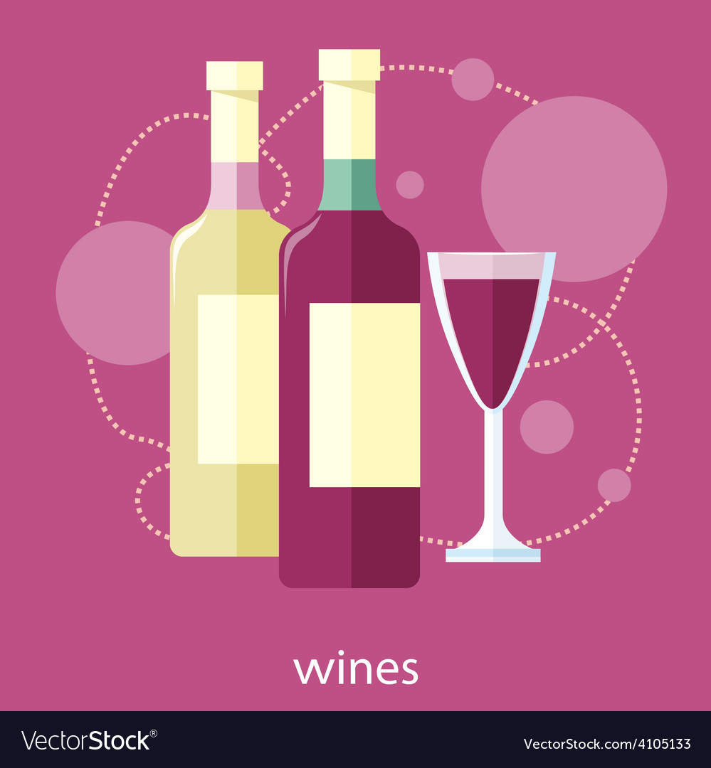 Wine glass and bottle Royalty Free Vector Image