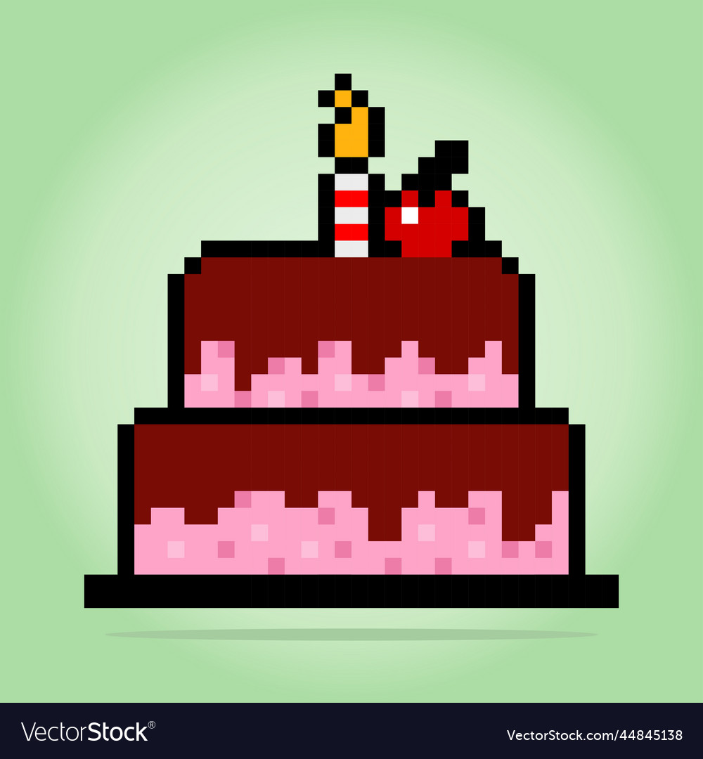 Pixel piece of cake isolated Royalty Free Vector Image