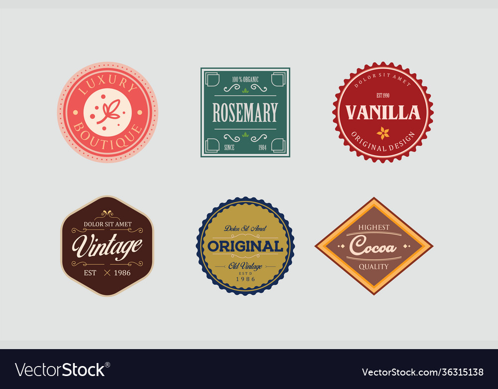 Badge set template Royalty Free Vector Image - VectorStock