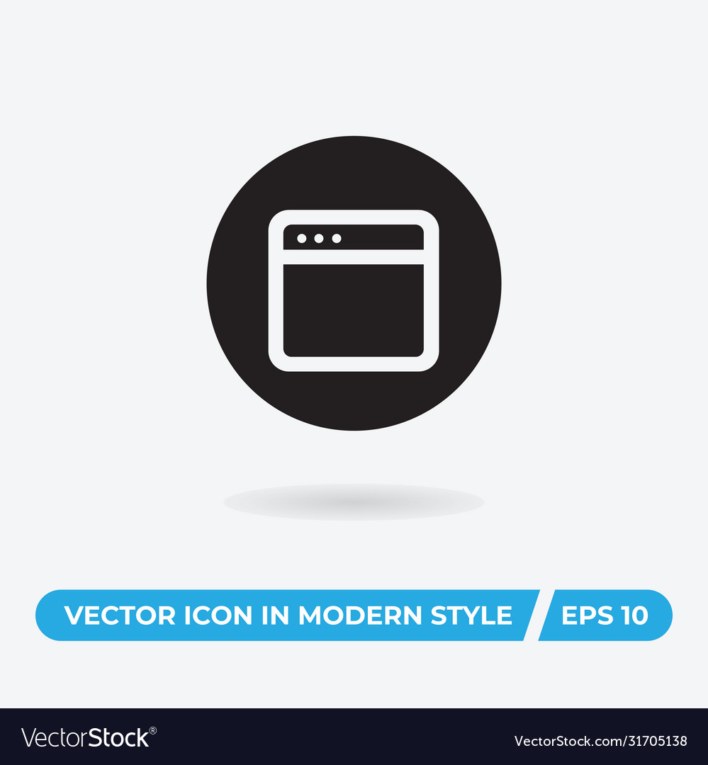 Browser icon simple sign for web site and mobile vector image Browser icon simple sign for web site and mobile