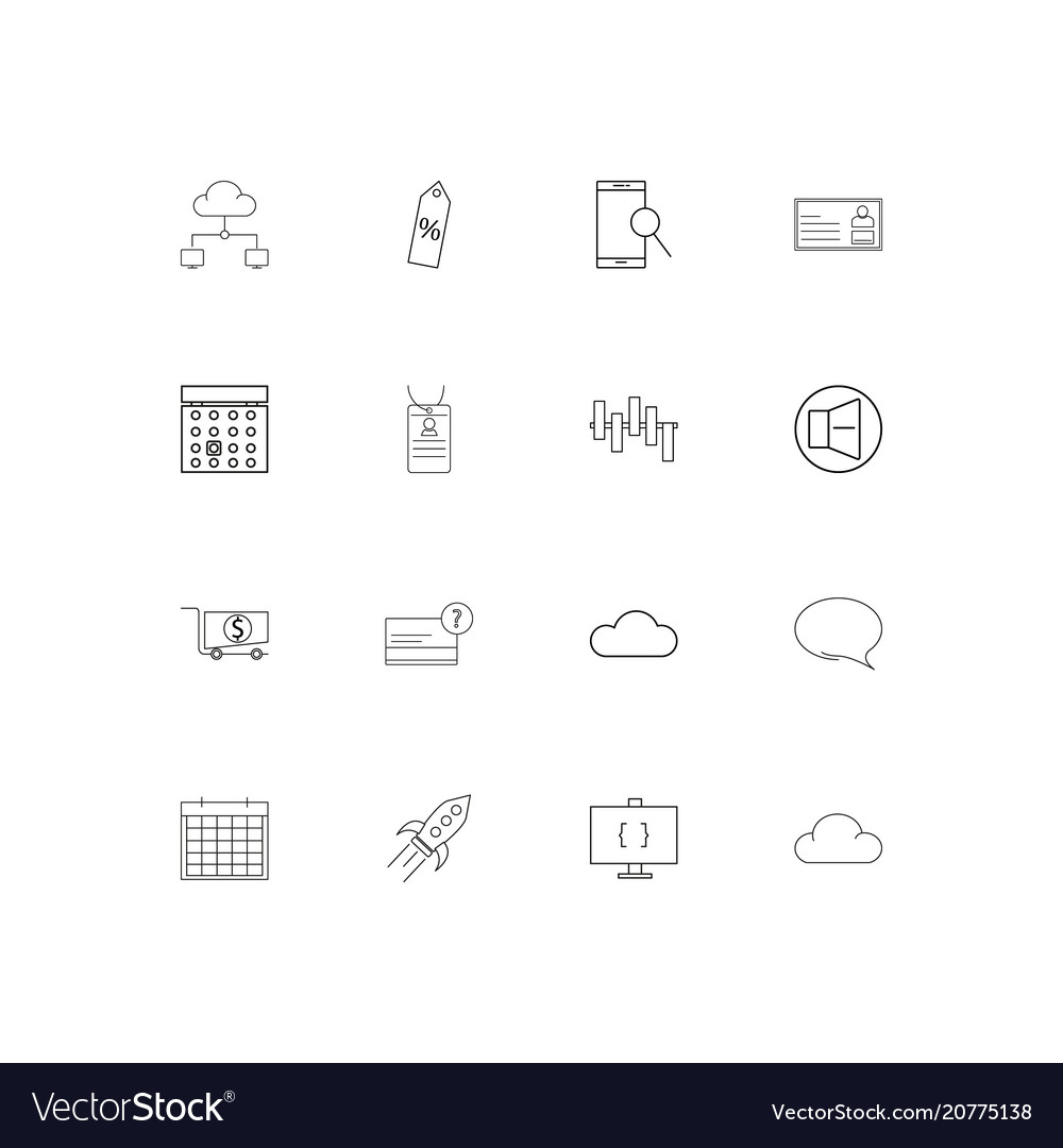 Business linear thin icons set outlined simple