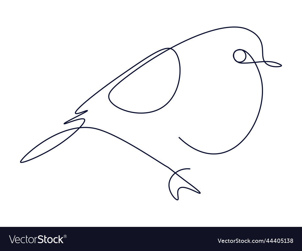 Drawing of bullfinch with single continuous line Vector Image