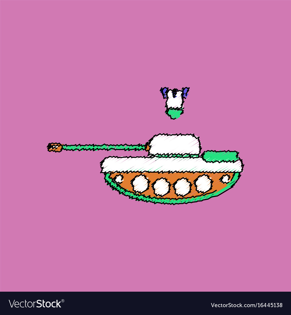 Flat shading style icon tank and mortar shell