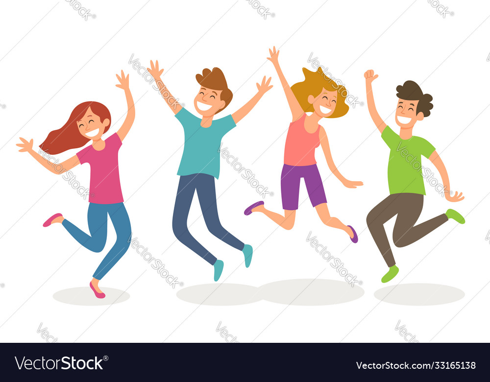 Funny people jumping Royalty Free Vector Image