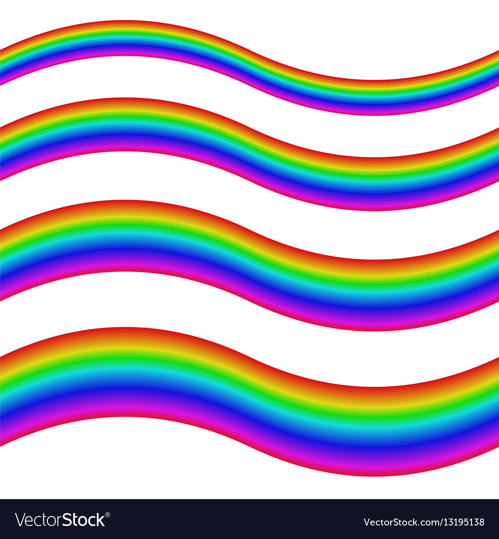 Graphic element set - rainbow striped ribbons