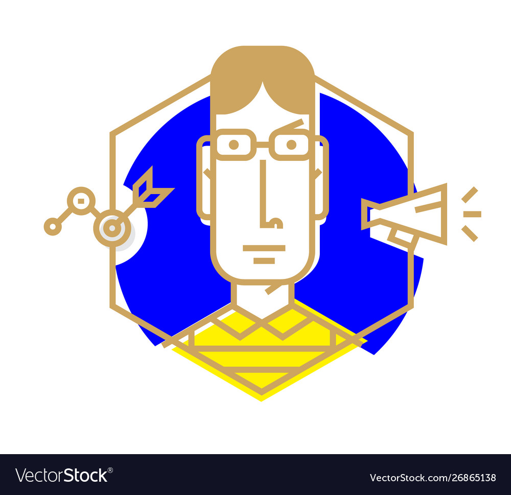 Icon a man in flat style isolated