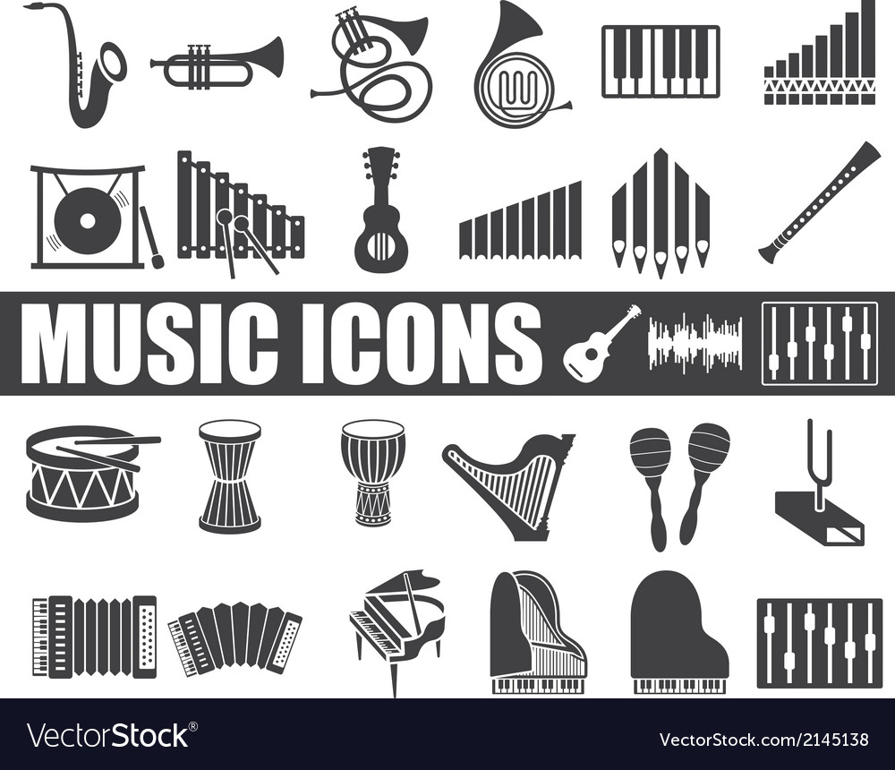 Music icons Royalty Free Vector Image - VectorStock