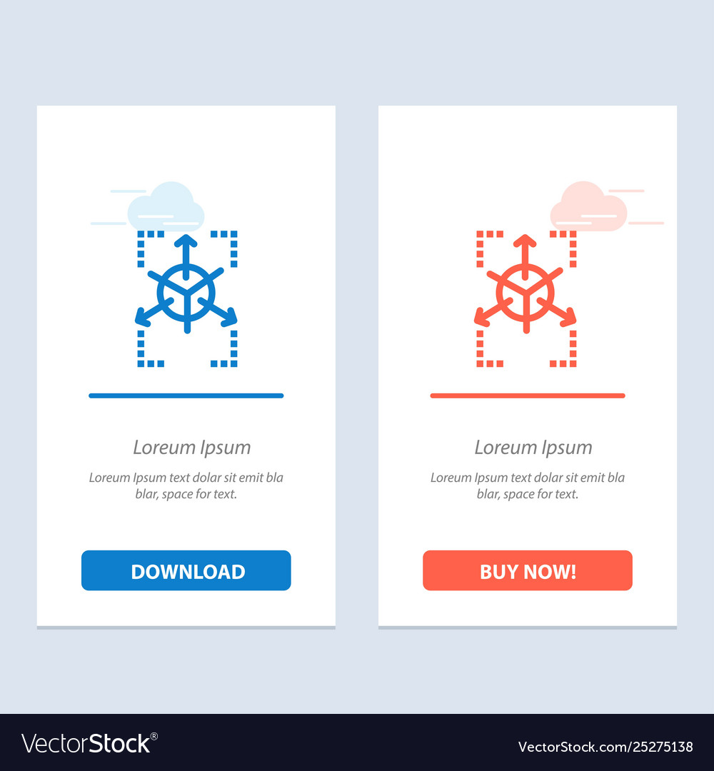 Prototype grid database chart blue and red vector image Prototype grid database chart blue and red