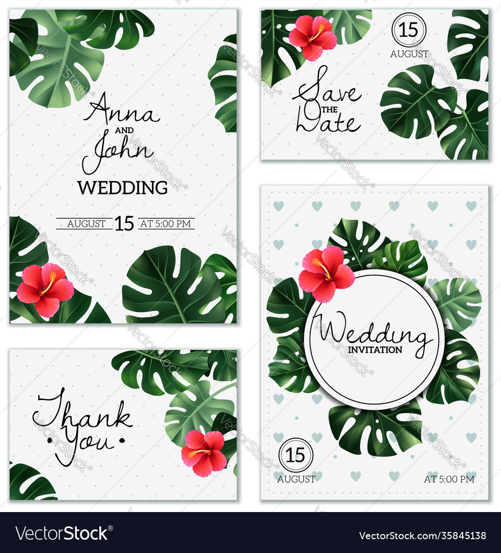 Realistic house plant wedding cards