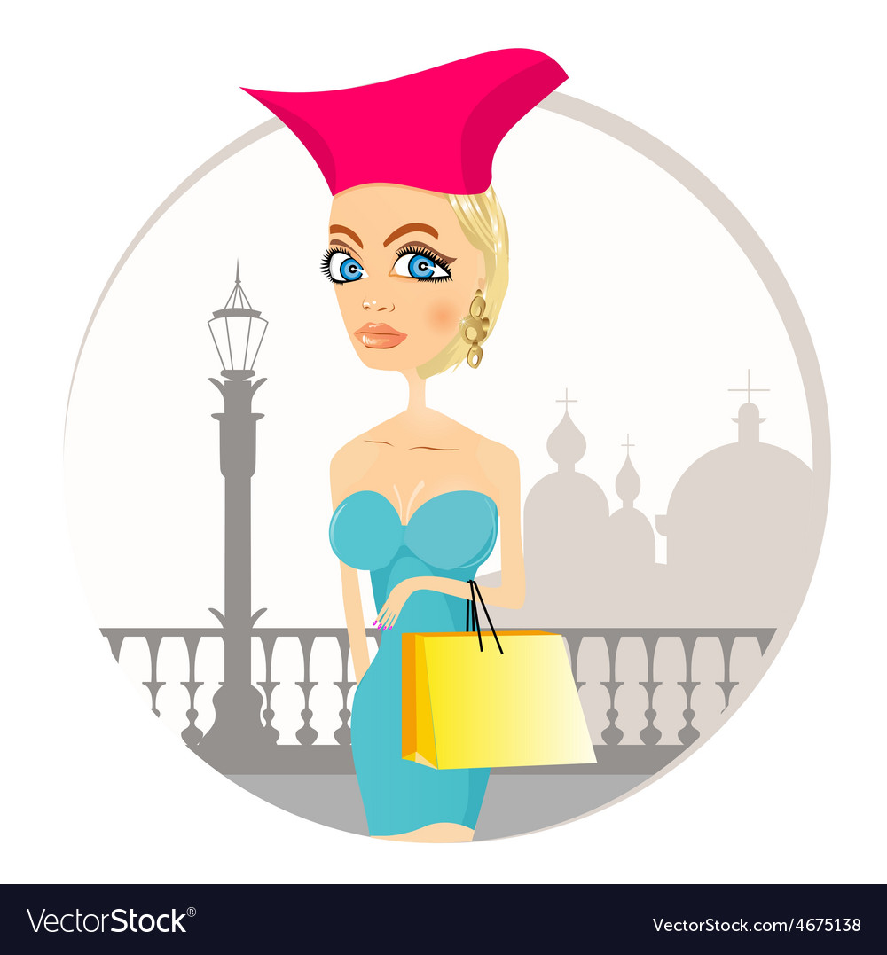 Reiche Frau entlang der Promenade