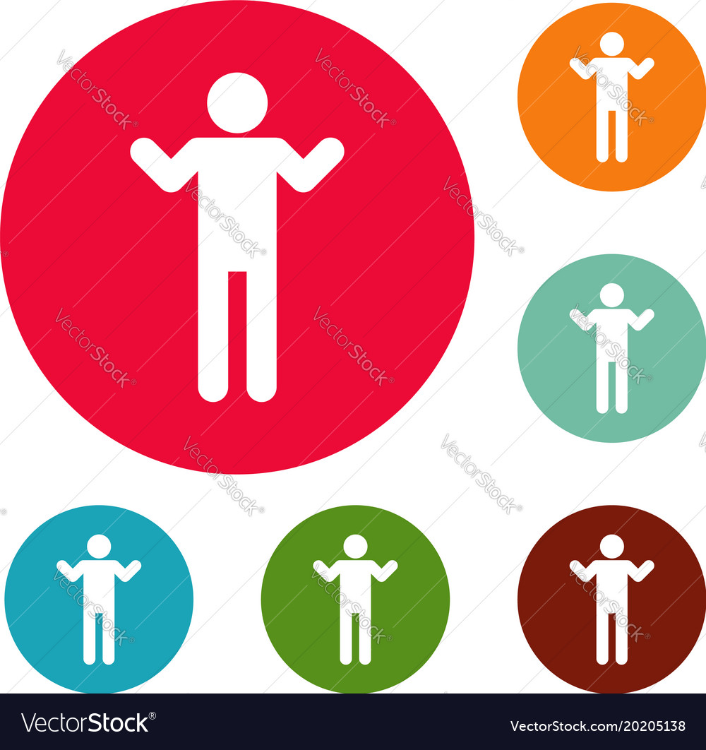 Stick figure stickman icon red Royalty Free Vector Image