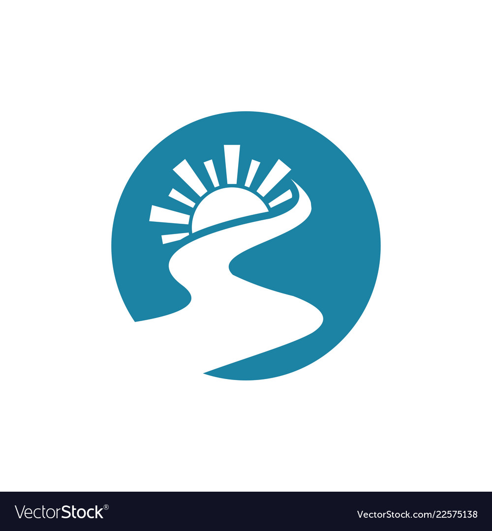 Sun river logo Royalty Free Vector Image - VectorStock