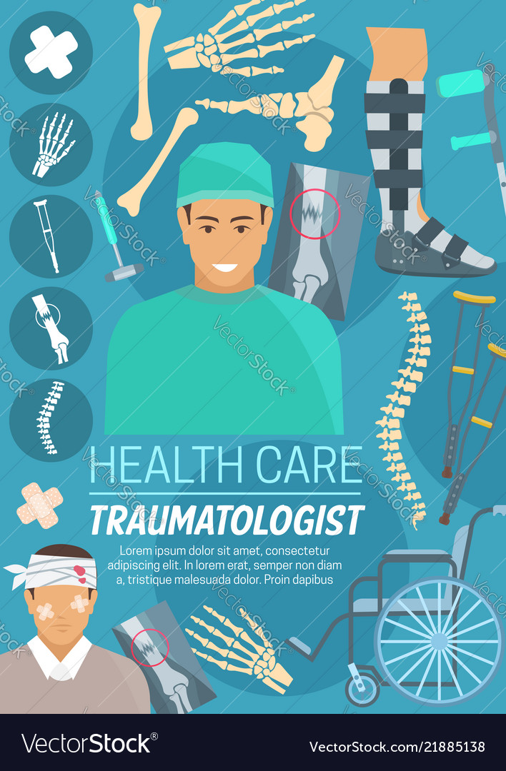 Traumatologist Doctor Bones And Joints Royalty Free Vector