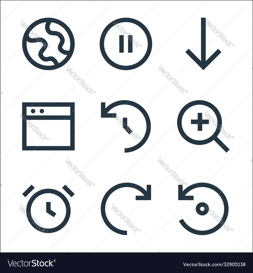 User interface line icons linear set quality vector image User interface line icons linear set quality
