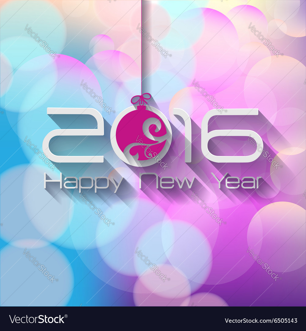 2016 origami happy new year ball greeting card Vector Image