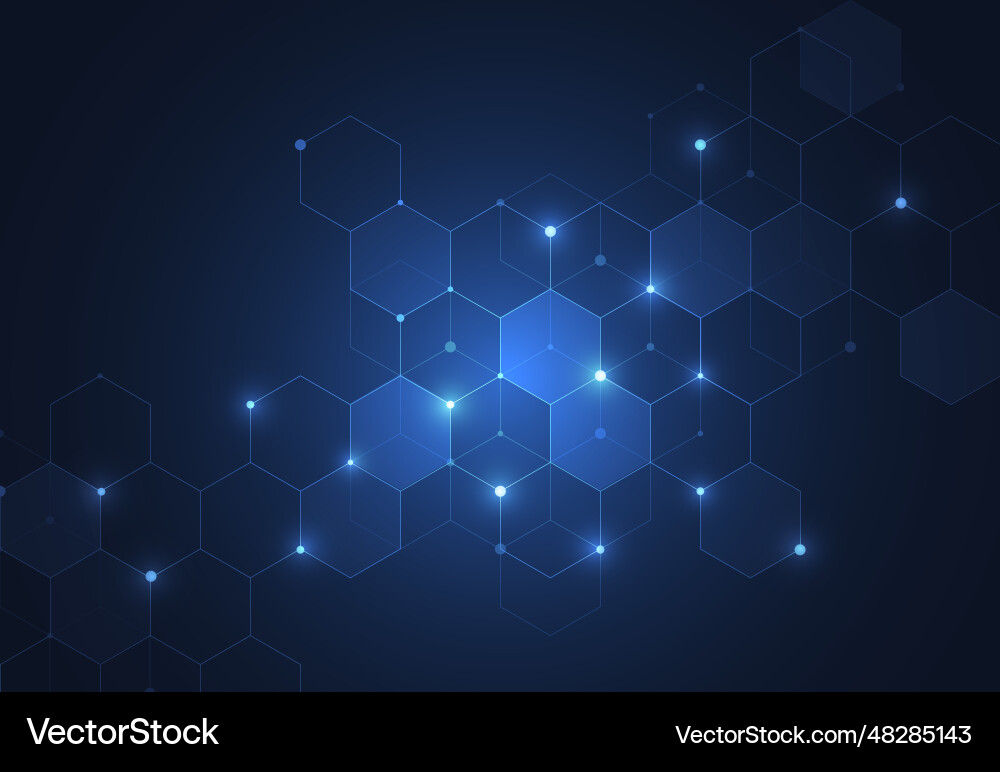 Abstract hexagonal molecular structures Royalty Free Vector