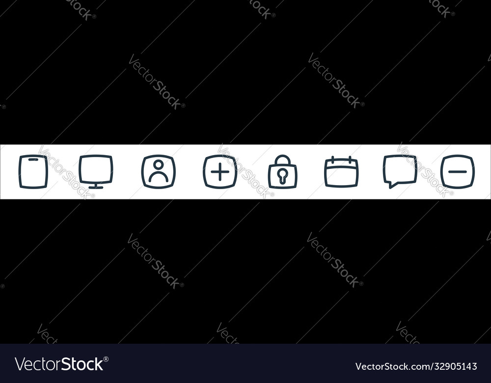 Basic ui line icons linear set quality vector image Basic ui line icons linear set quality