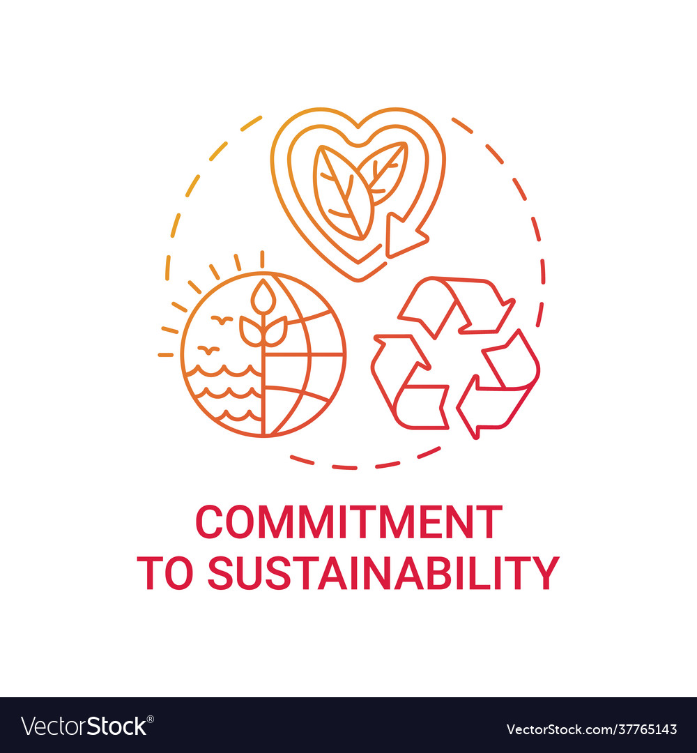 Commitment to sustainability concept icon vector image Commitment to sustainability concept icon
