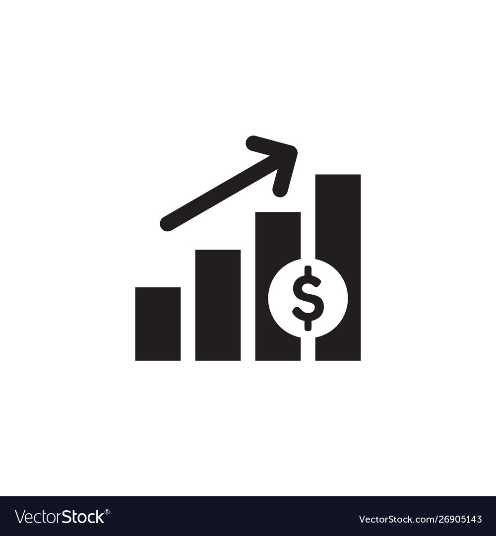 Finance exchange graphic growth up black web icon Vector Image