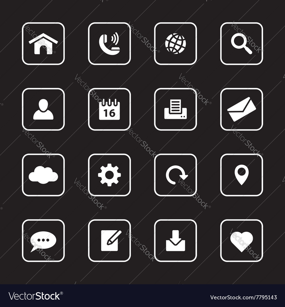 Flat Icon Set - Rounded Rectangle