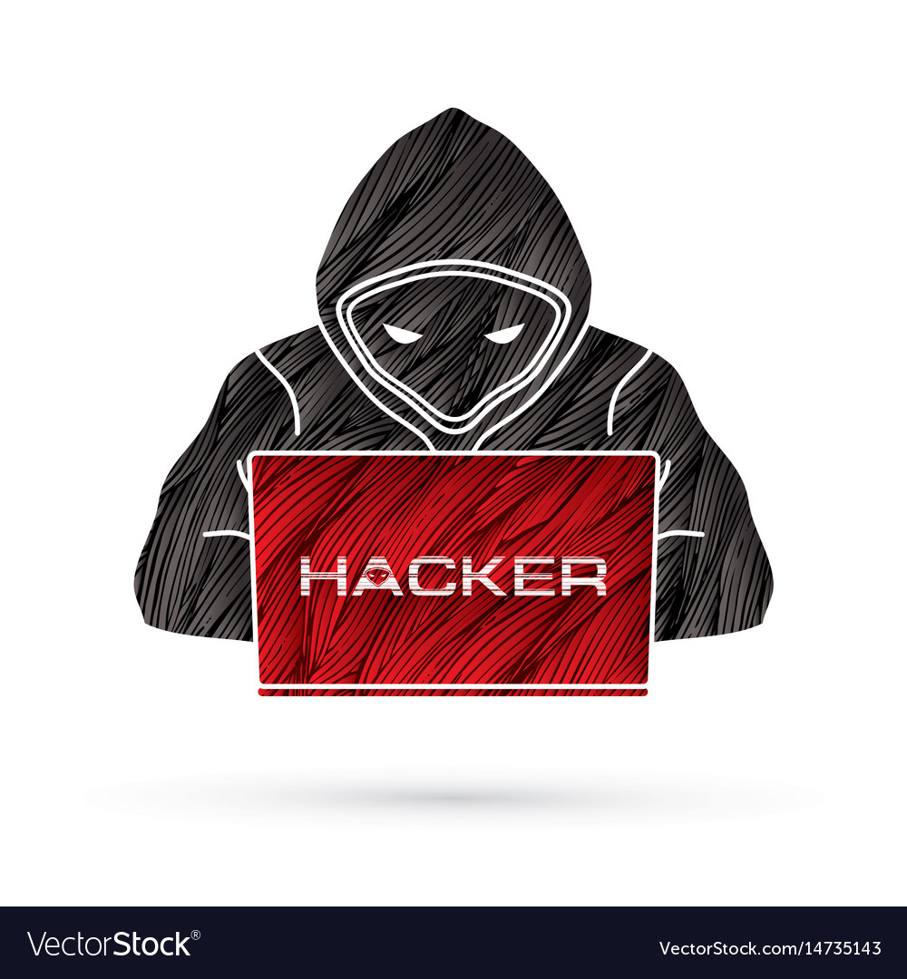 Hacker working on laptop