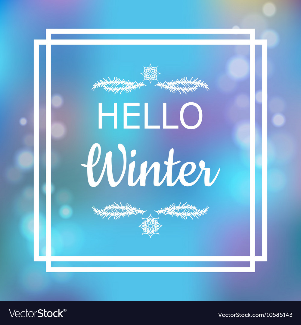 Hello winter card design Royalty Free Vector Image