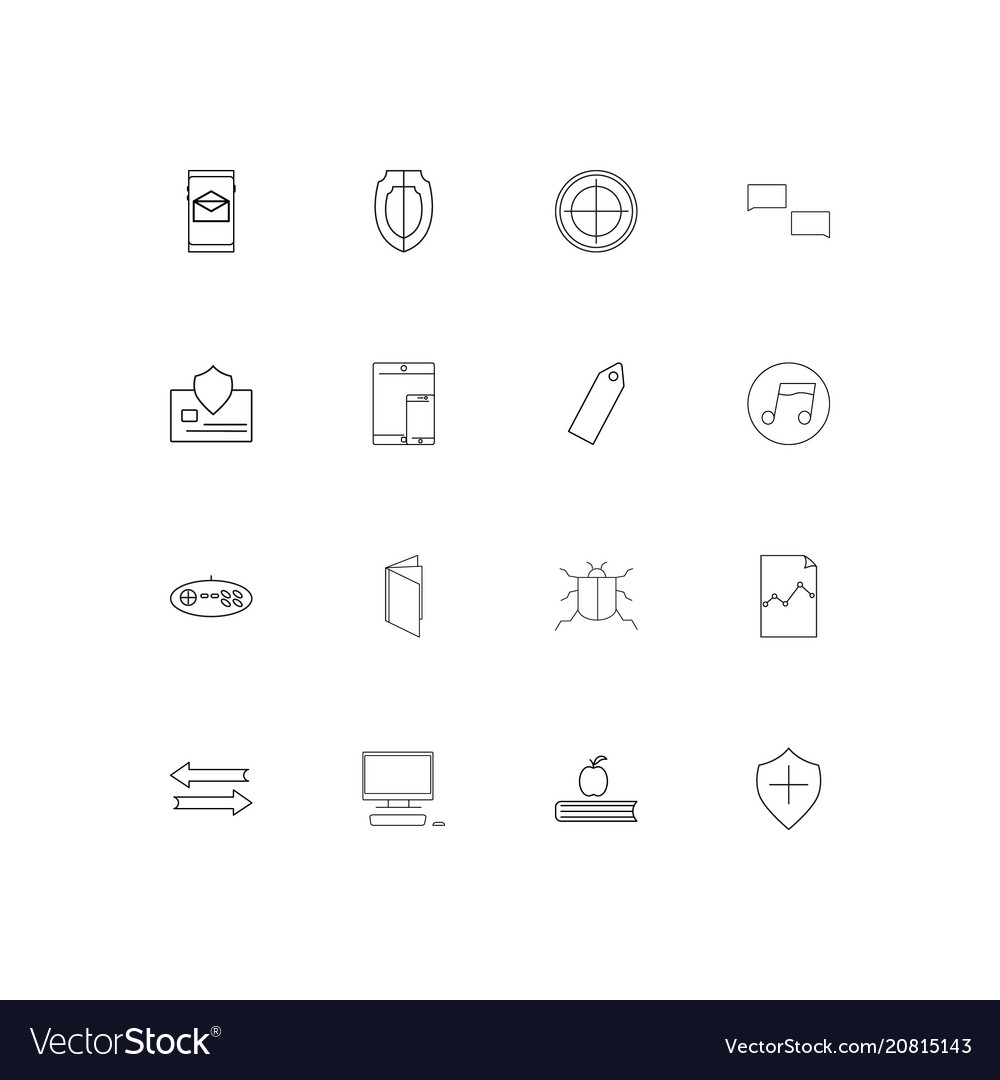 Internet technologies linear thin icons set