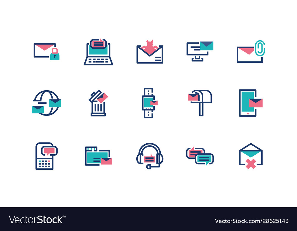 Isolated messages icon set design