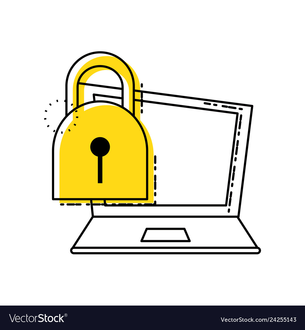 Laptop computer with safe secure padlock