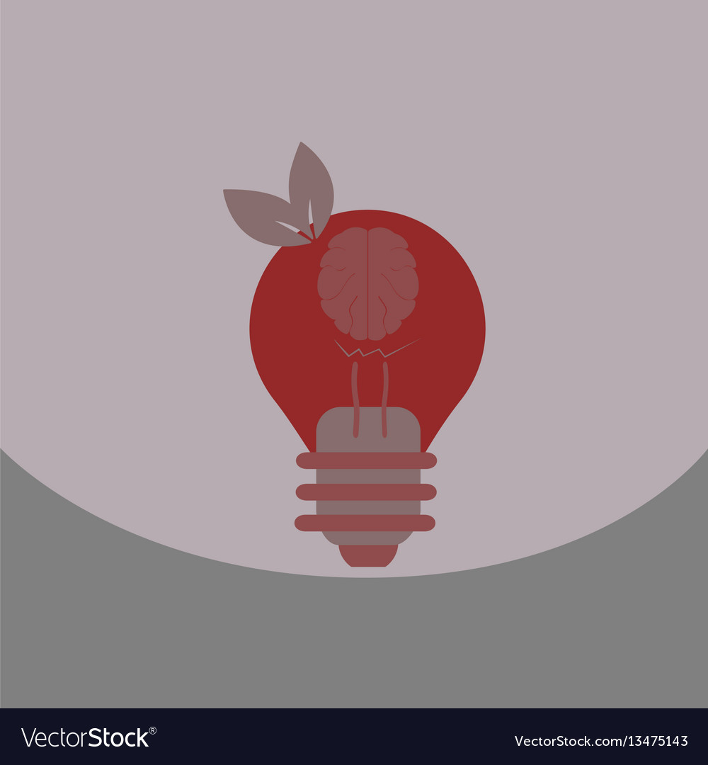 Light save planet on ecology style lamp with brain vector image Light save planet on ecology style lamp with brain