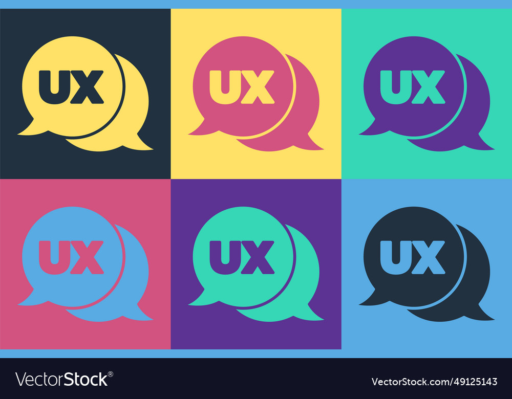 Pop art ui or ux design icon isolated on color vector image Pop art ui or ux design icon isolated on color
