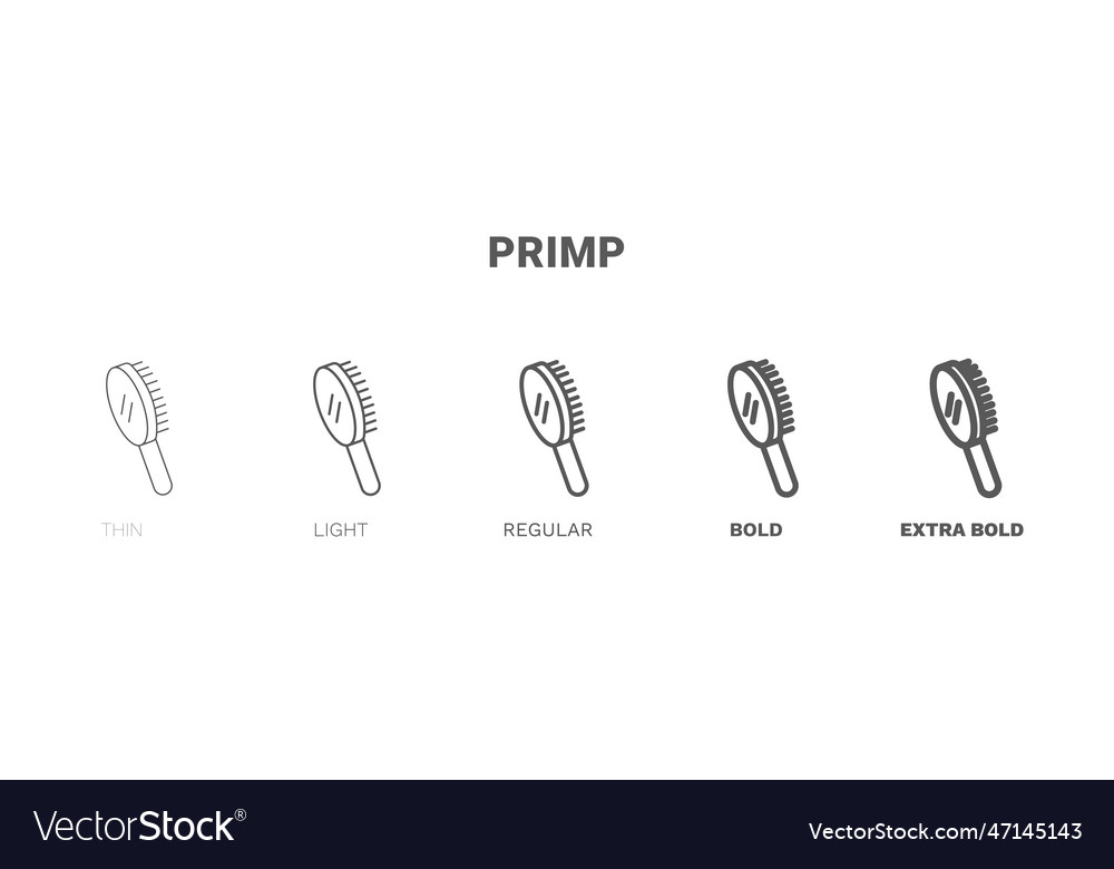 Primp icon thin regular bold and more style Vector Image