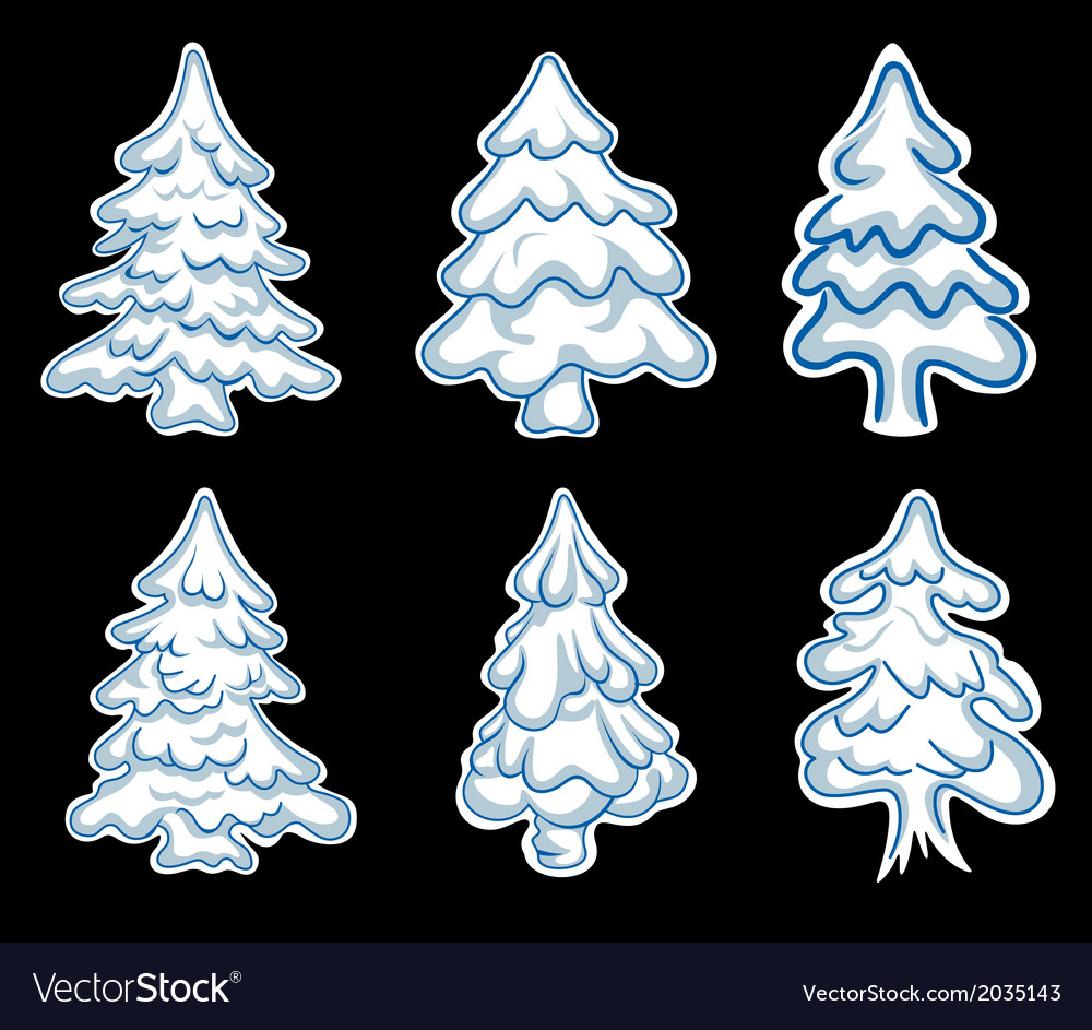 Set of christmas pines