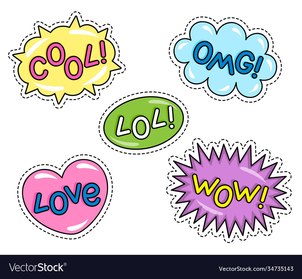 Set speech bubbles in comic style vector image Set speech bubbles in comic style