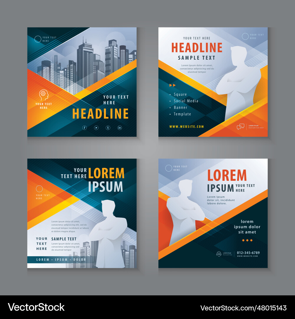 Square template social media post design Vector Image