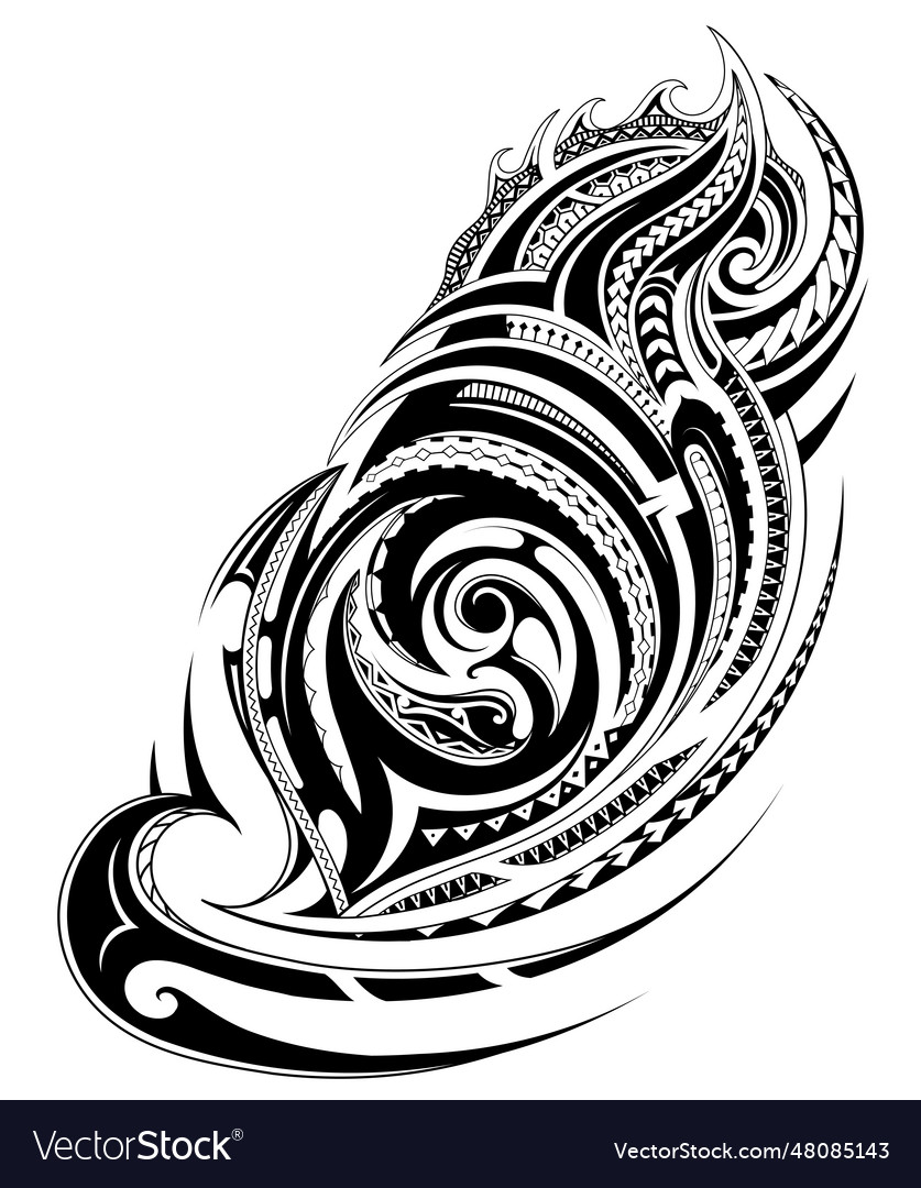 Tribal art tattoo design Royalty Free Vector Image