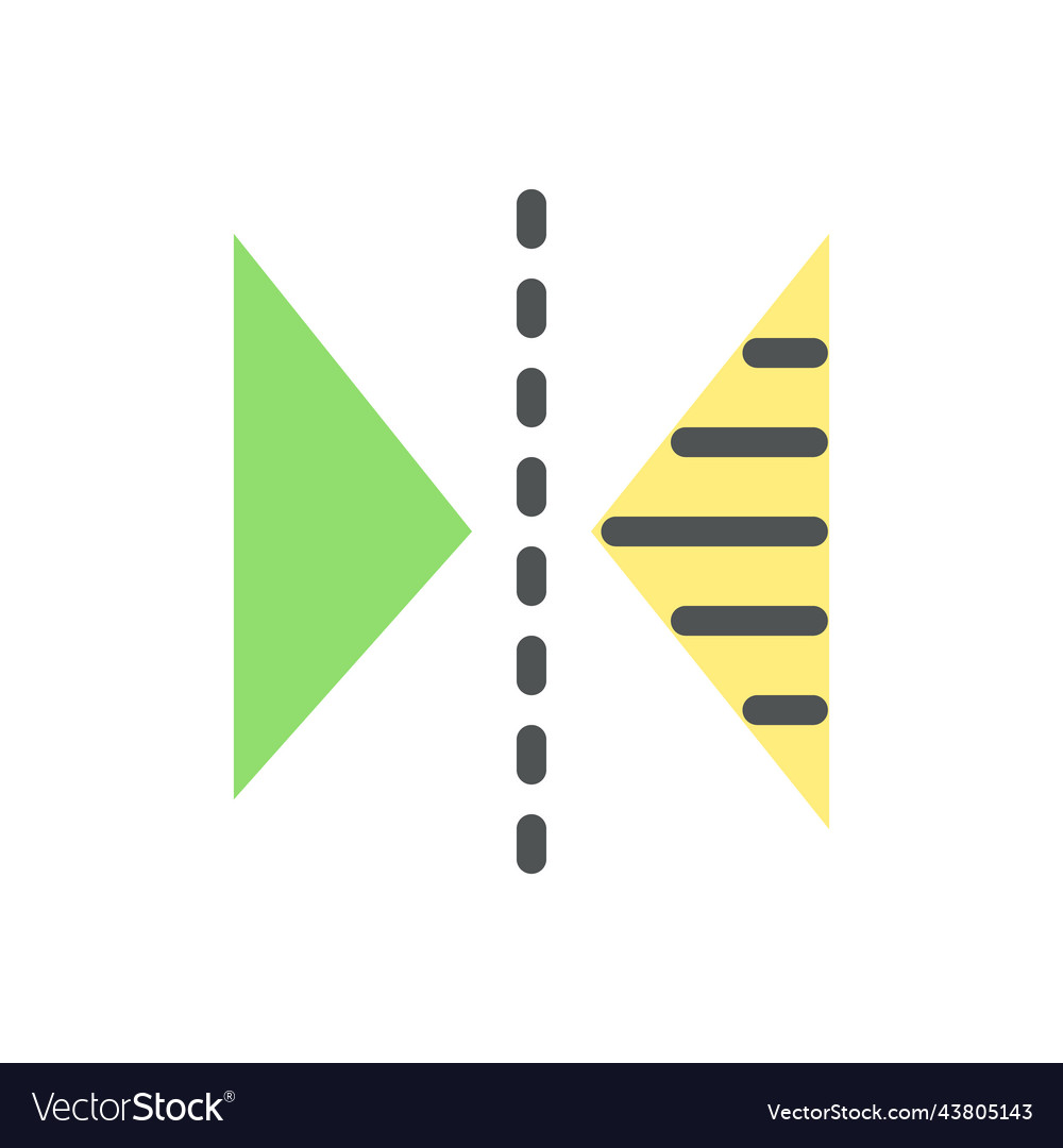 Vertical reflection flat color ui icon vector image Vertical reflection flat color ui icon