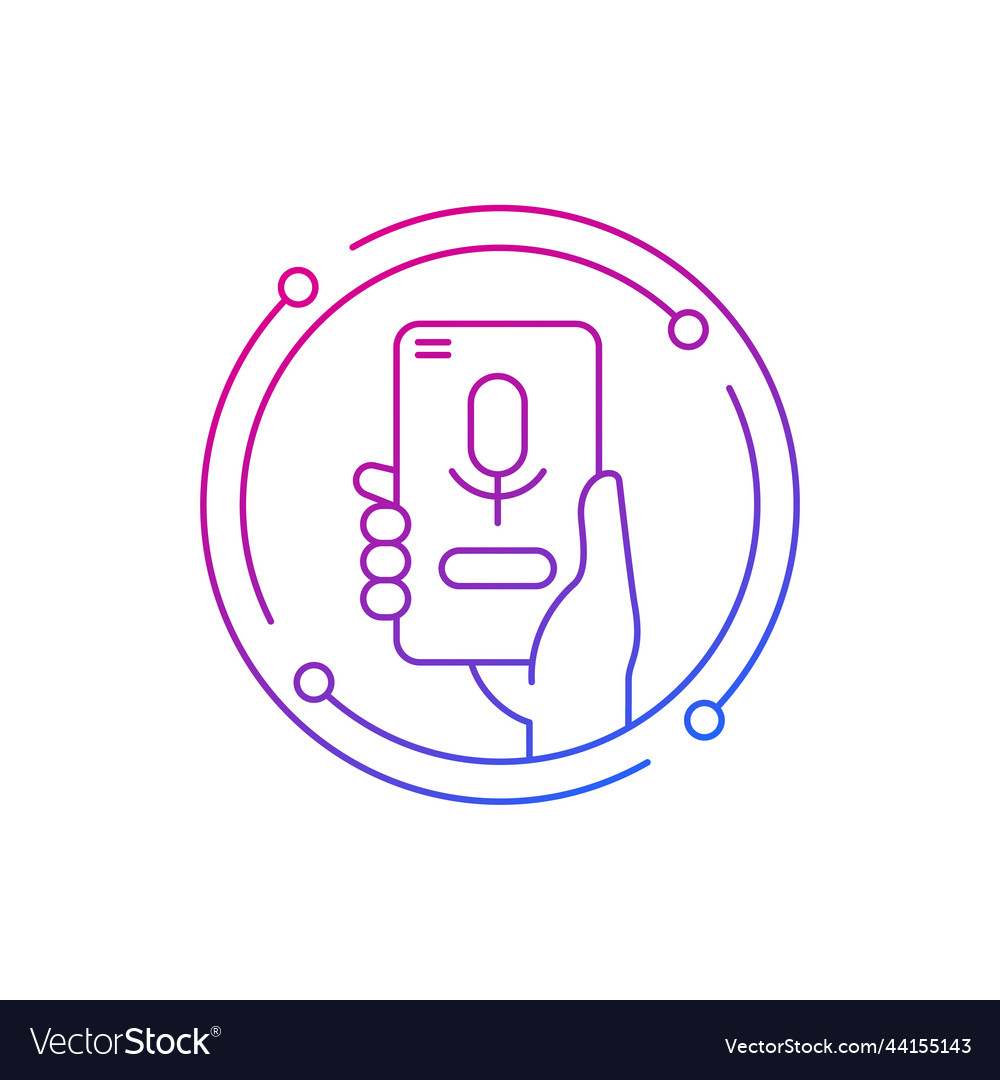 Voice control and audio recognition line icon