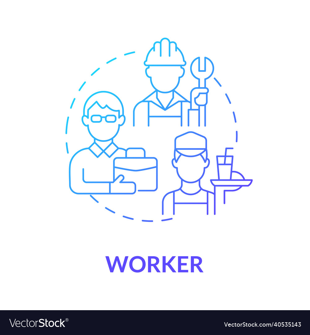 Worker social role blue gradient concept icon