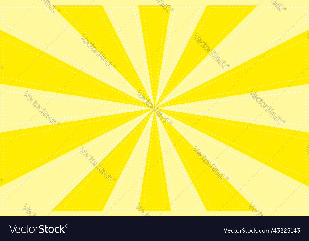 Yellow Sunburst Pattern Background Ray Radial Vector Image