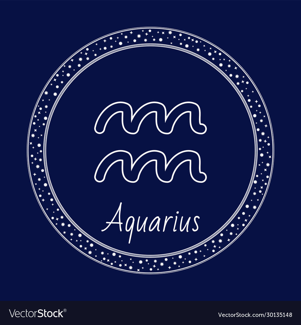 Aquarius astrology zodiac sign isolated in circle Vector Image