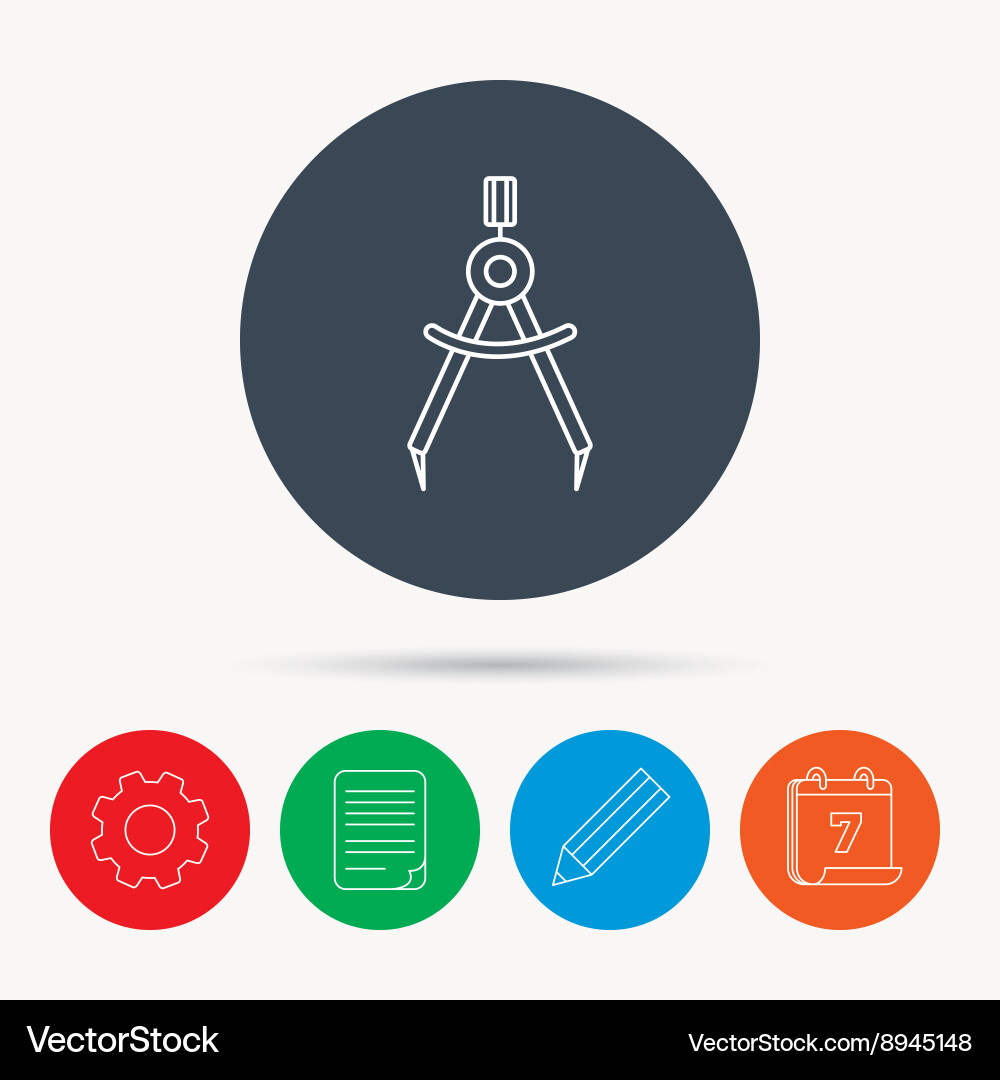 Compasses icon measurement dividers sign Vector Image