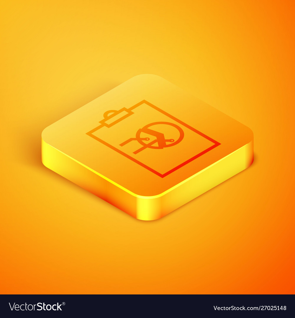 Isometric line clipboard with graph chart icon vector image Isometric line clipboard with graph chart icon